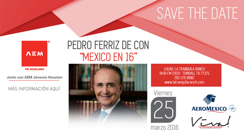 SAVE THE DATE, PEDRO FERRIZ DE CON “MEXICO EN 16”